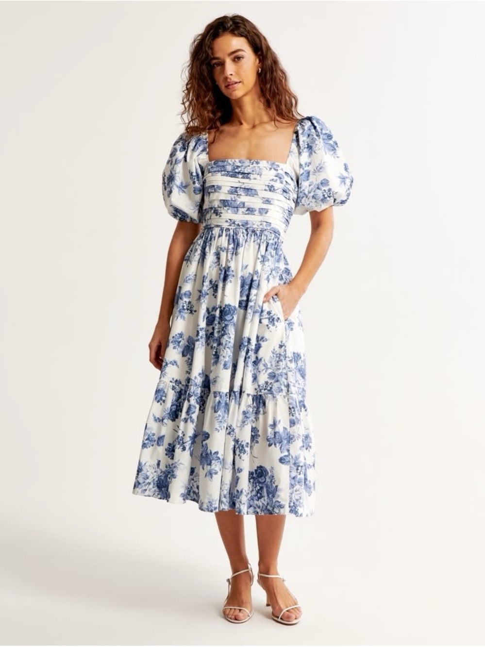 Abercrombie & Fitch Blue and White Floral Maxi Dress